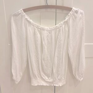 Aeropostale size XS white boho lacy long-sleeve top